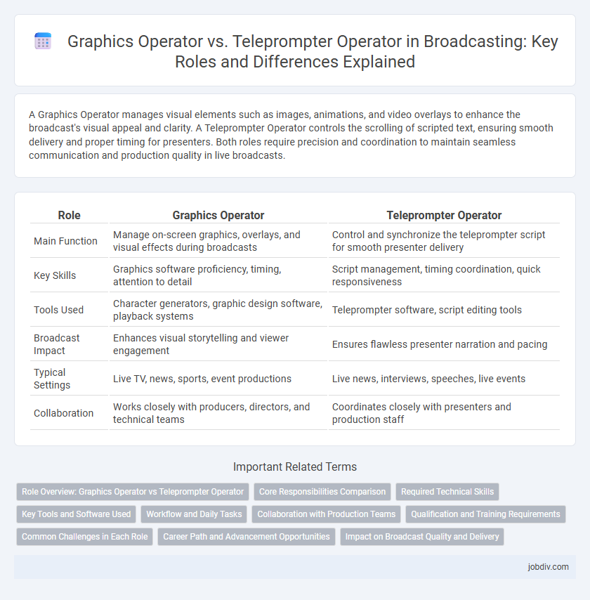 Graphics Operator vs. Teleprompter Operator in Broadcasting: Key Roles and Differences Explained
