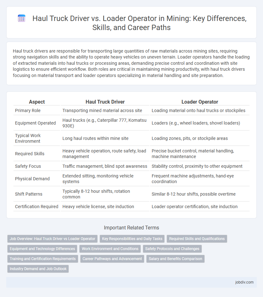 Haul Truck Driver vs. Loader Operator in Mining: Key Differences, Skills, and Career Paths