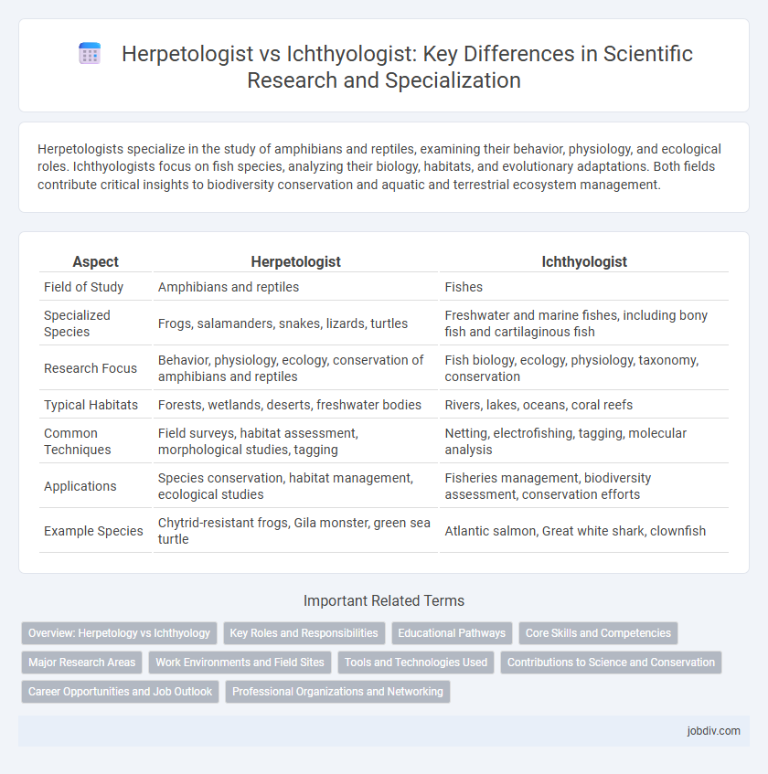 Herpetologist vs Ichthyologist: Key Differences in Scientific Research and Specialization