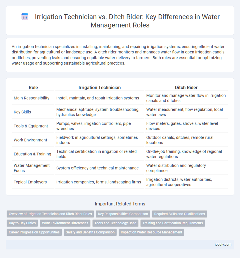 Irrigation Technician vs. Ditch Rider: Key Differences in Water Management Roles