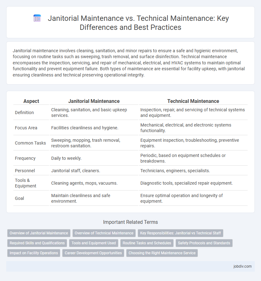 Janitorial Maintenance vs. Technical Maintenance: Key Differences and Best Practices