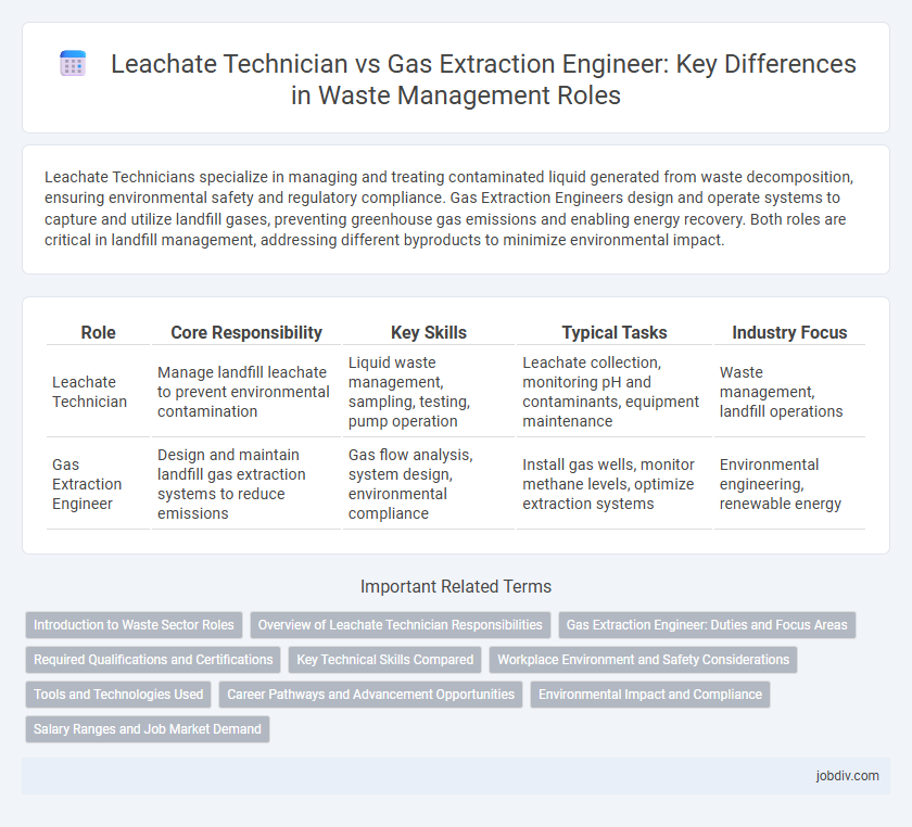 Leachate Technician vs Gas Extraction Engineer: Key Differences in Waste Management Roles