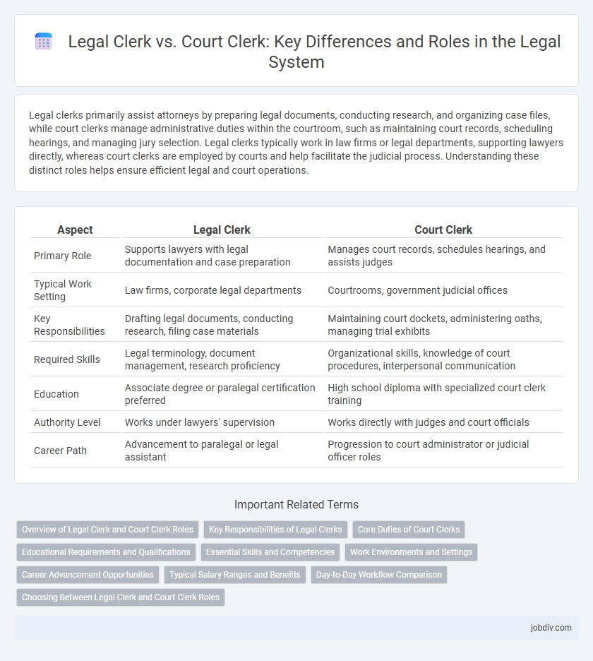 Legal Clerk vs. Court Clerk: Key Differences and Roles in the Legal System