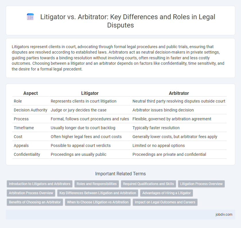 Litigator vs. Arbitrator: Key Differences and Roles in Legal Disputes