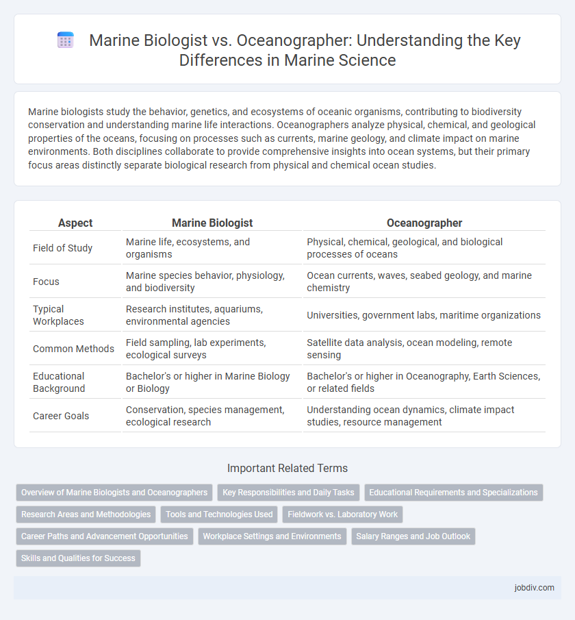 Marine Biologist vs. Oceanographer: Understanding the Key Differences in Marine Science