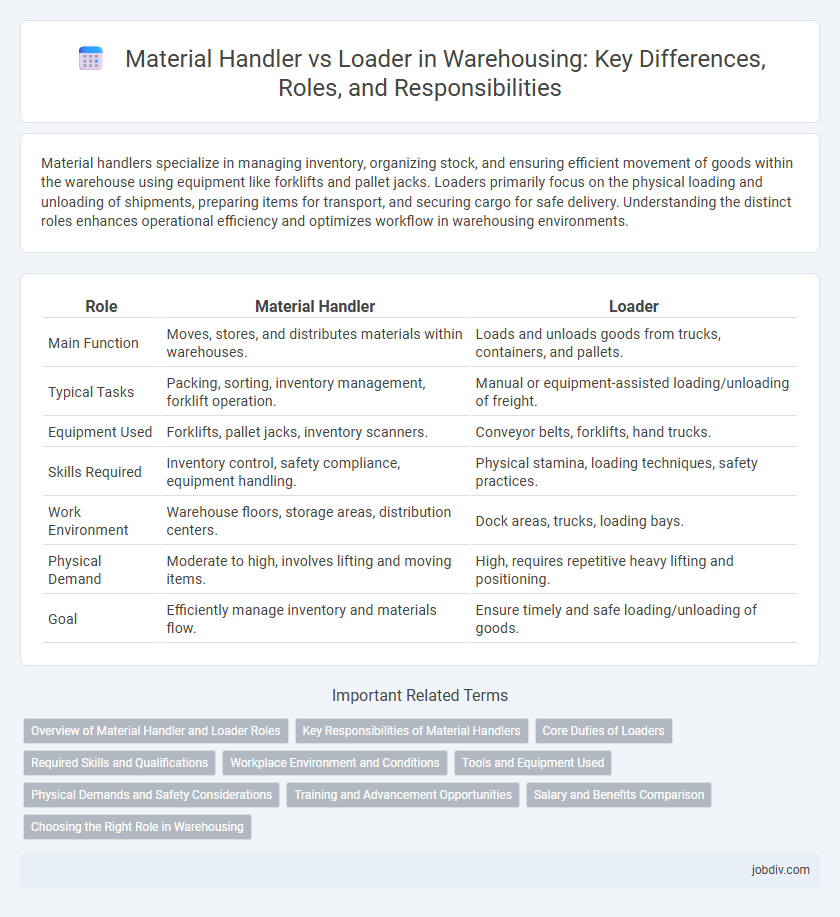 Material Handler vs Loader in Warehousing: Key Differences, Roles, and Responsibilities