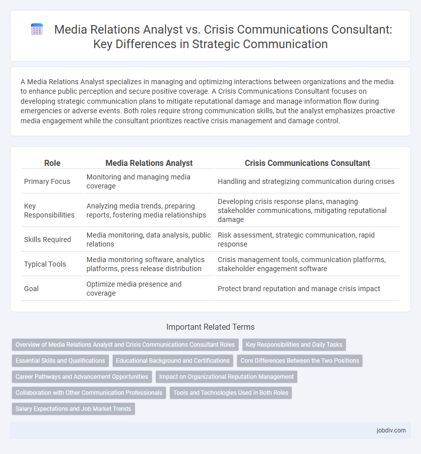 Media Relations Analyst vs. Crisis Communications Consultant: Key Differences in Strategic Communication