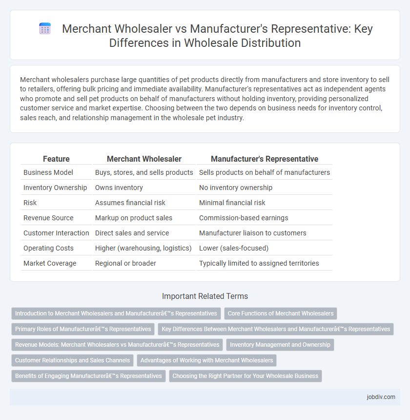 Merchant Wholesaler vs Manufacturer's Representative: Key Differences in Wholesale Distribution