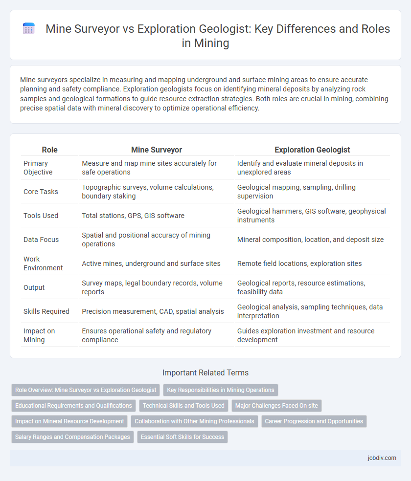 Mine Surveyor vs Exploration Geologist: Key Differences and Roles in Mining
