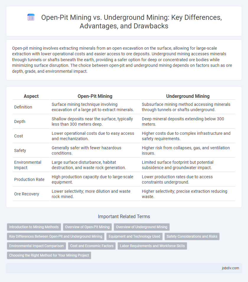 Open-Pit Mining vs. Underground Mining: Key Differences, Advantages, and Drawbacks