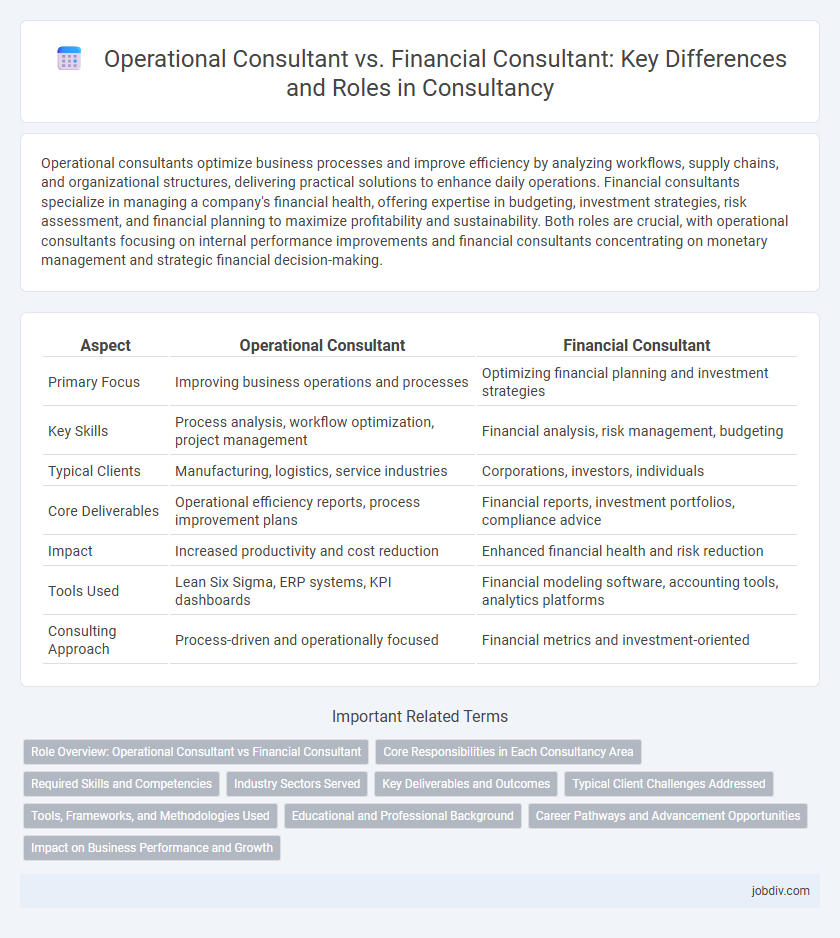Operational Consultant vs. Financial Consultant: Key Differences and Roles in Consultancy