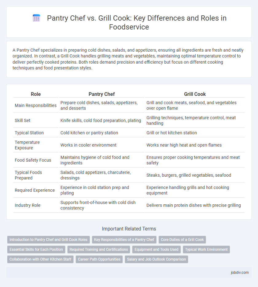 Pantry Chef vs. Grill Cook: Key Differences and Roles in Foodservice