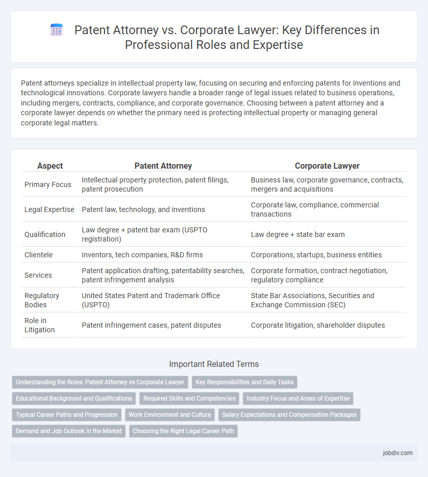 Patent Attorney vs. Corporate Lawyer: Key Differences in Professional Roles and Expertise