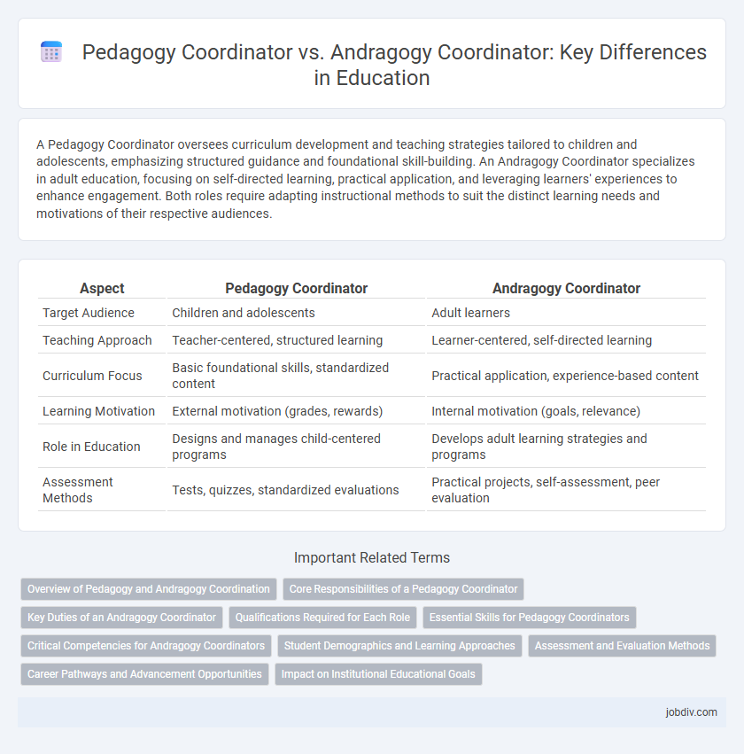 Pedagogy Coordinator vs. Andragogy Coordinator: Key Differences in Education