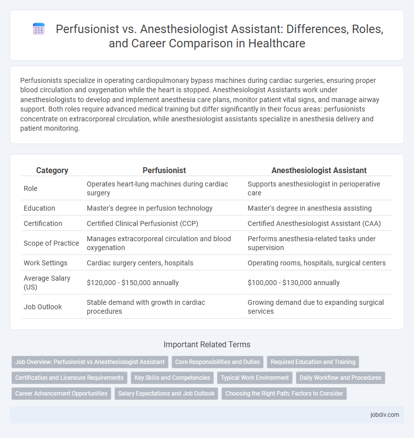 Perfusionist vs. Anesthesiologist Assistant: Differences, Roles, and Career Comparison in Healthcare