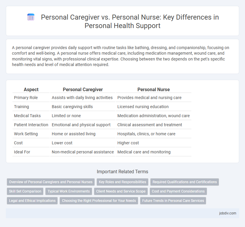Personal Caregiver vs. Personal Nurse: Key Differences in Personal Health Support