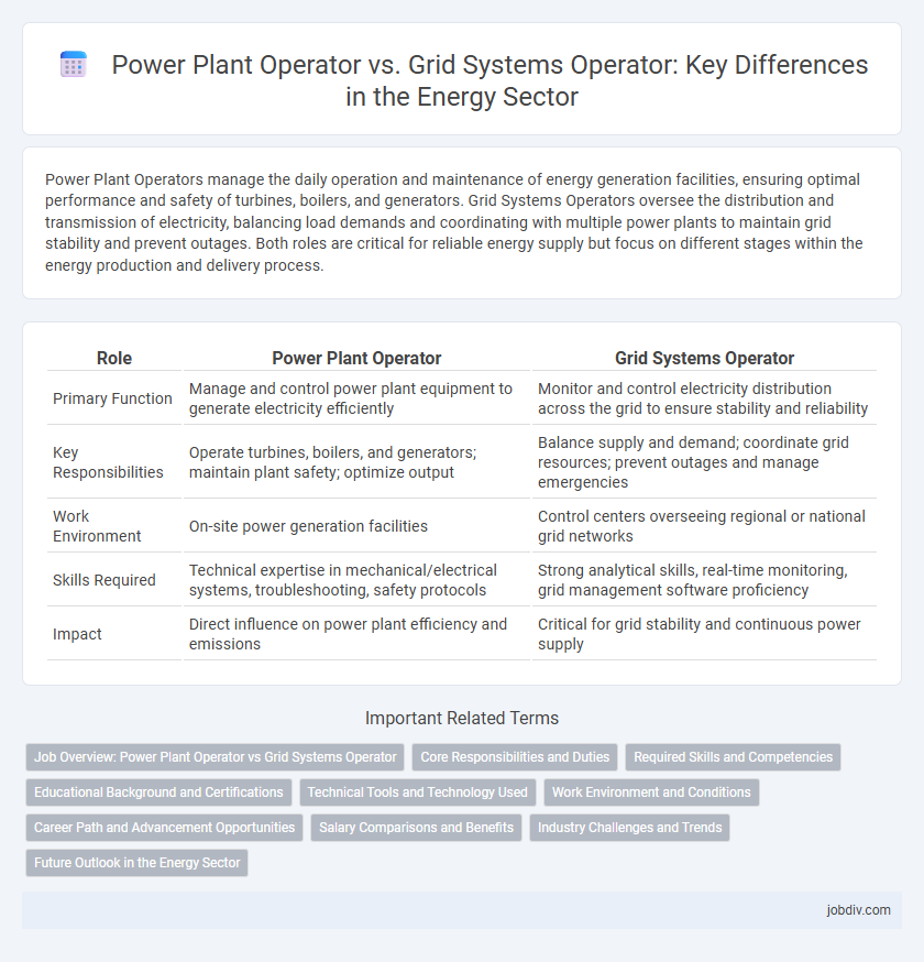Power Plant Operator vs. Grid Systems Operator: Key Differences in the Energy Sector