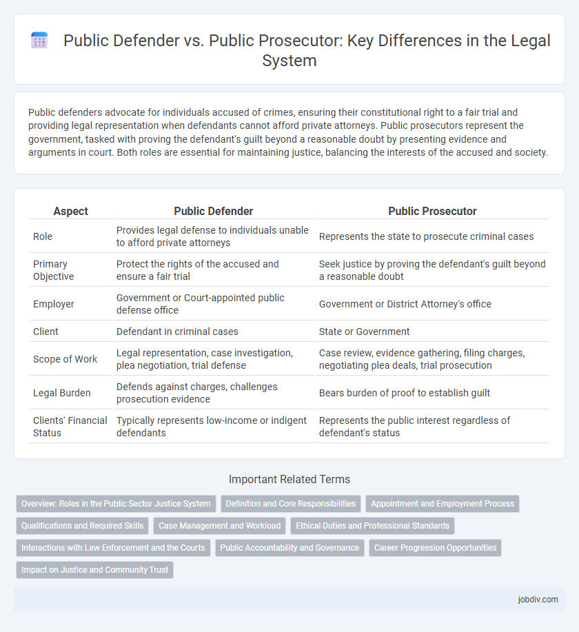 Public Defender vs. Public Prosecutor: Key Differences in the Legal System