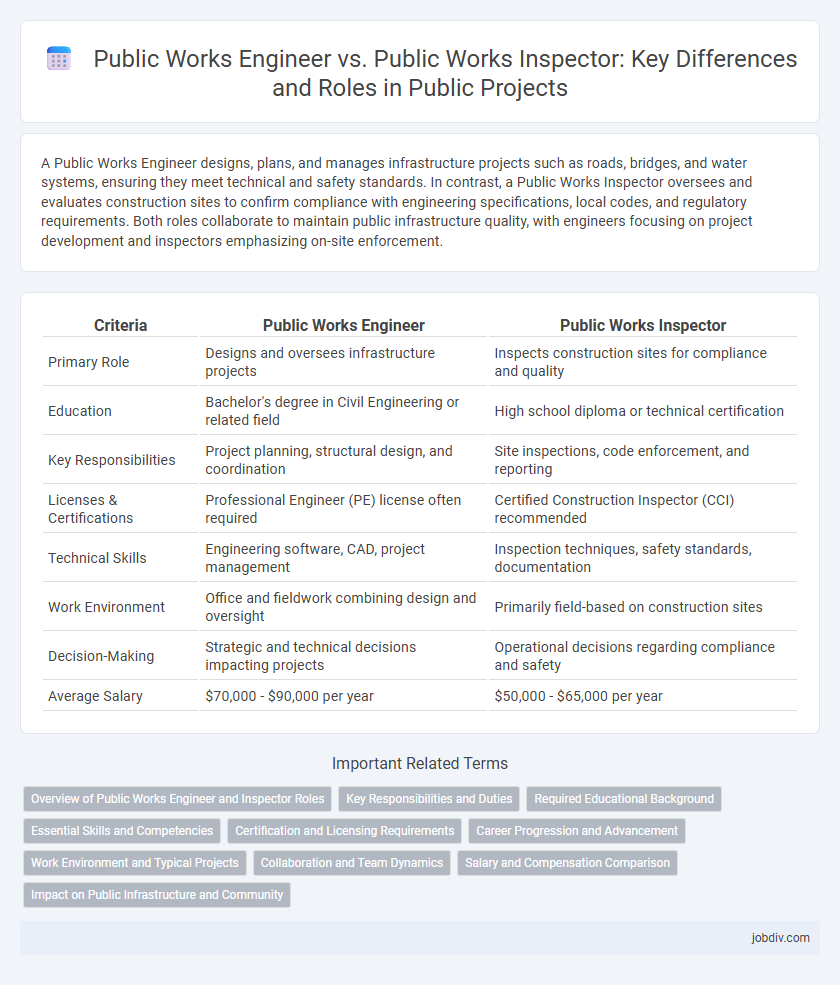 Public Works Engineer vs. Public Works Inspector: Key Differences and Roles in Public Projects
