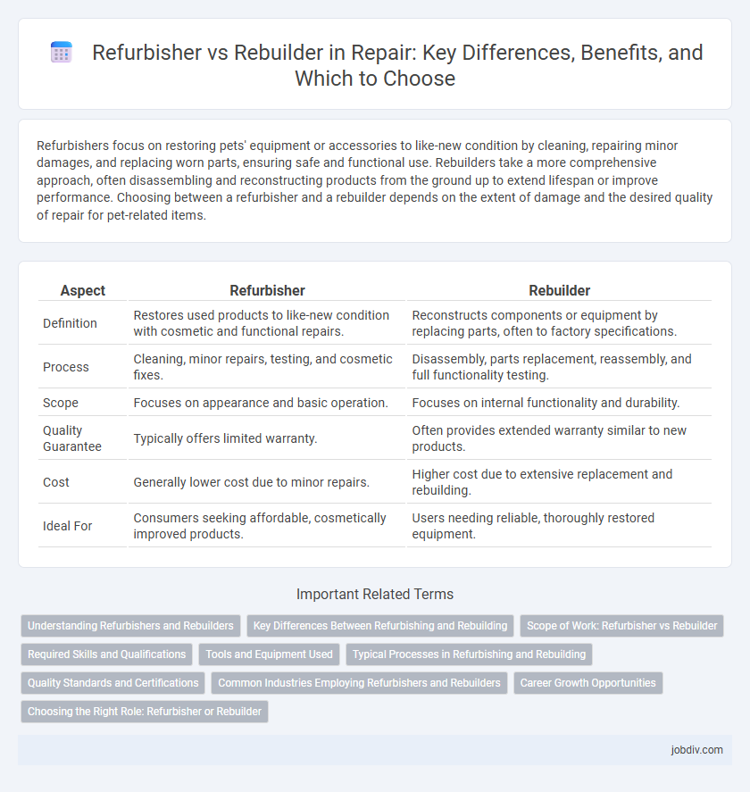 Refurbisher vs Rebuilder in Repair: Key Differences, Benefits, and Which to Choose