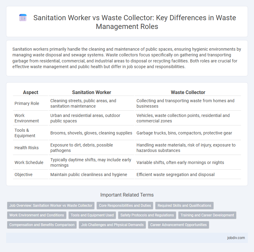 Sanitation Worker vs Waste Collector: Key Differences in Waste Management Roles