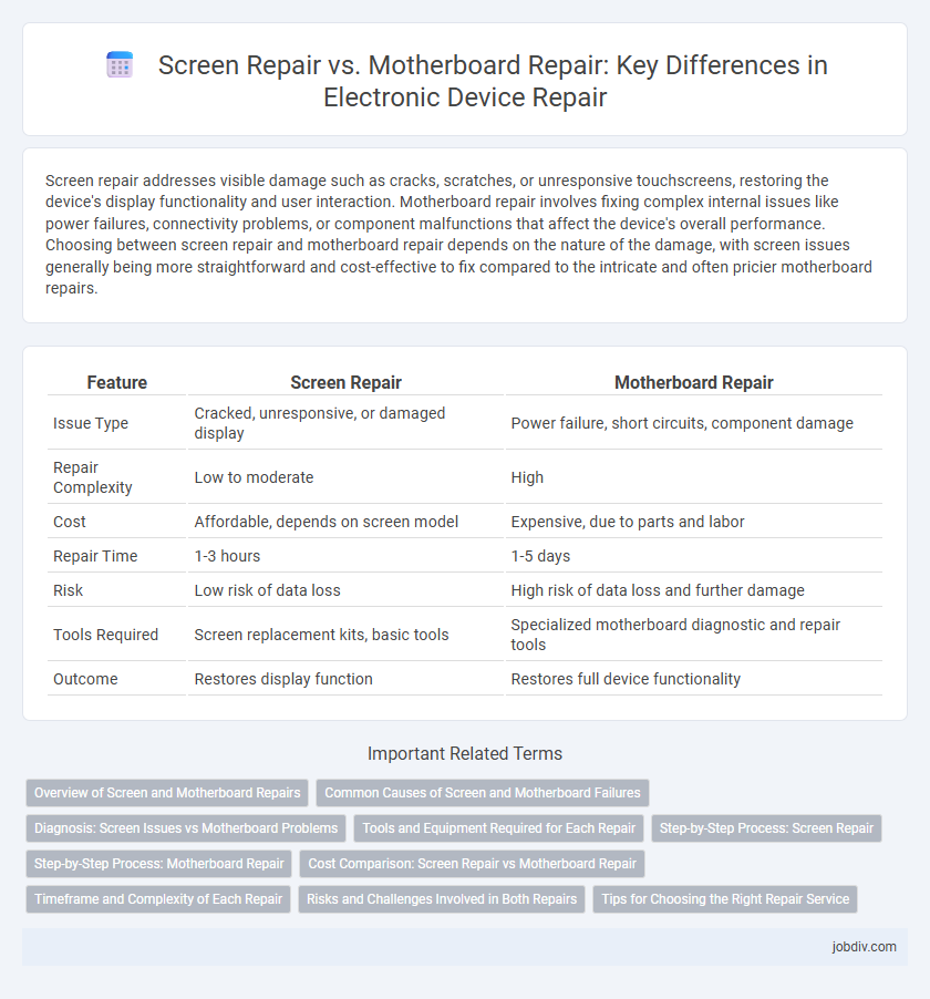 Screen Repair vs. Motherboard Repair: Key Differences in Electronic Device Repair