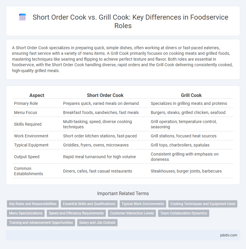Short Order Cook vs. Grill Cook: Key Differences in Foodservice Roles