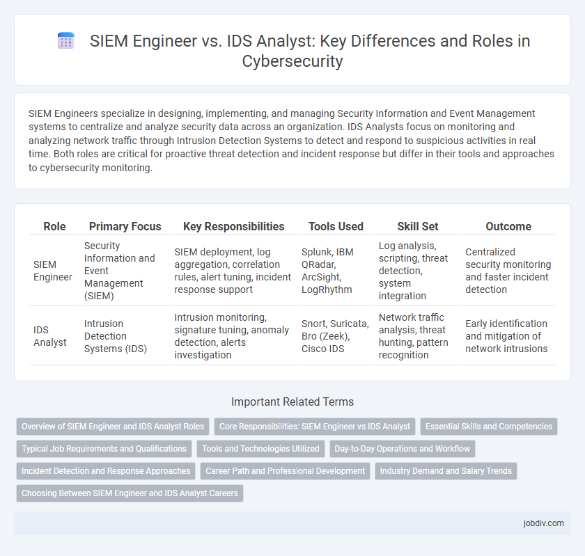 SIEM Engineer vs. IDS Analyst: Key Differences and Roles in Cybersecurity
