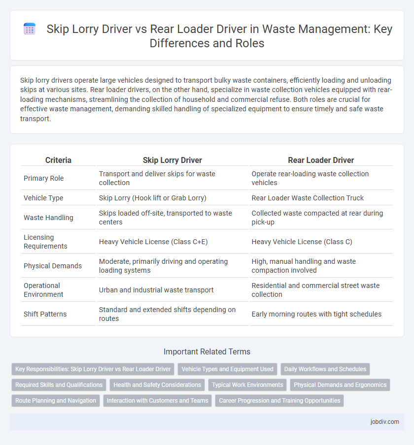 Skip Lorry Driver vs Rear Loader Driver in Waste Management: Key Differences and Roles