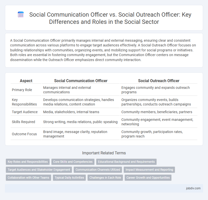 Social Communication Officer vs. Social Outreach Officer: Key Differences and Roles in the Social Sector