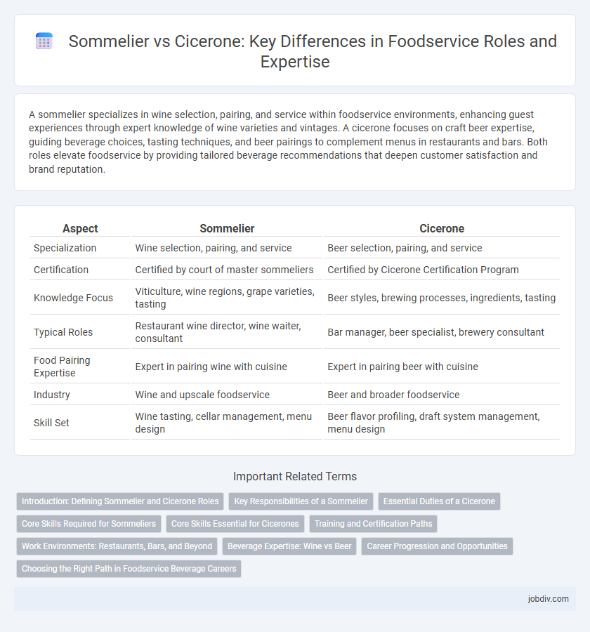Sommelier vs Cicerone: Key Differences in Foodservice Roles and Expertise