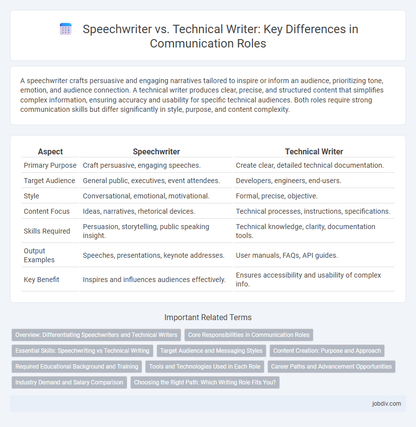 Speechwriter vs. Technical Writer: Key Differences in Communication Roles