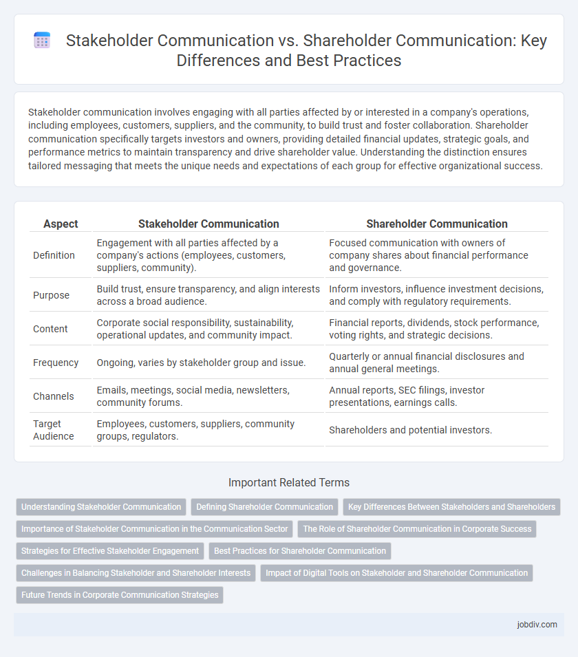 Stakeholder Communication vs. Shareholder Communication: Key Differences and Best Practices