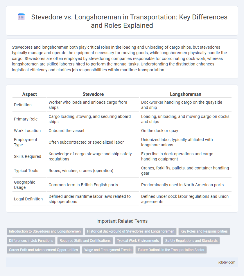 Stevedore vs. Longshoreman in Transportation: Key Differences and Roles Explained