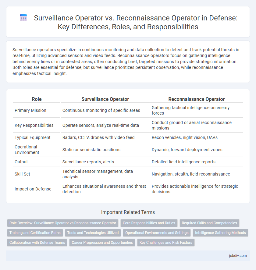 Surveillance Operator vs. Reconnaissance Operator in Defense: Key Differences, Roles, and Responsibilities