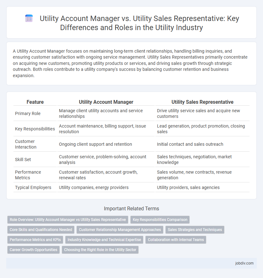 Utility Account Manager vs. Utility Sales Representative: Key Differences and Roles in the Utility Industry
