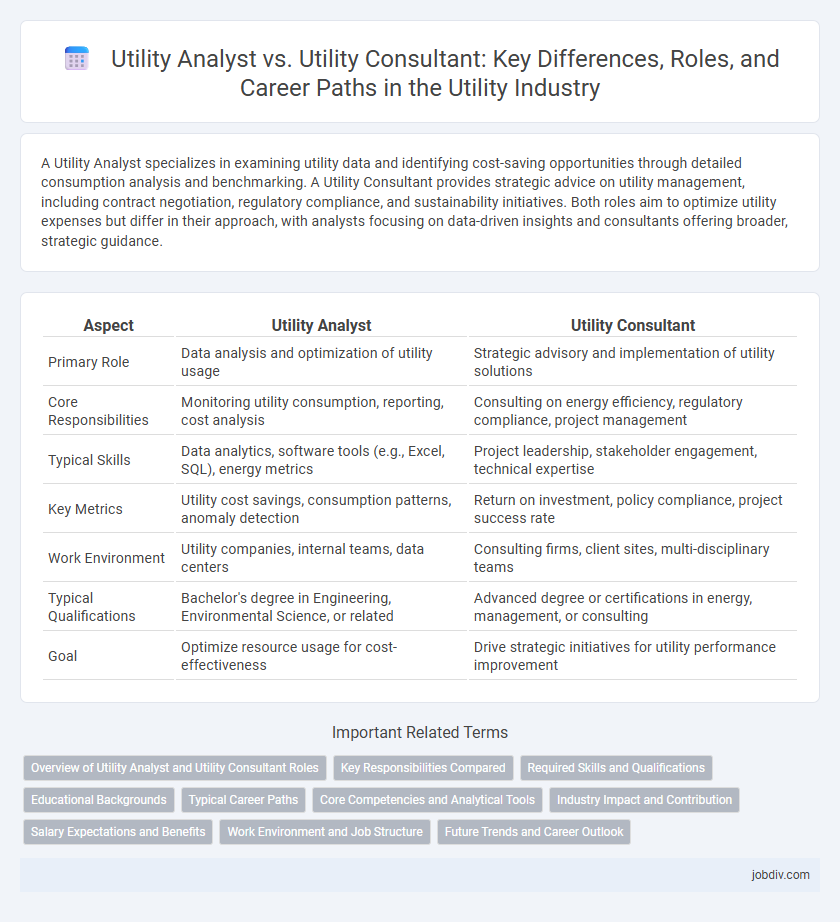 Utility Analyst vs. Utility Consultant: Key Differences, Roles, and Career Paths in the Utility Industry