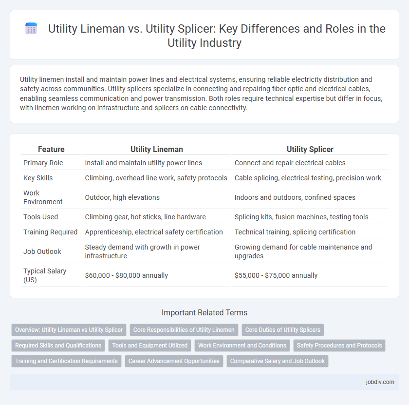 Utility Lineman vs. Utility Splicer: Key Differences and Roles in the Utility Industry