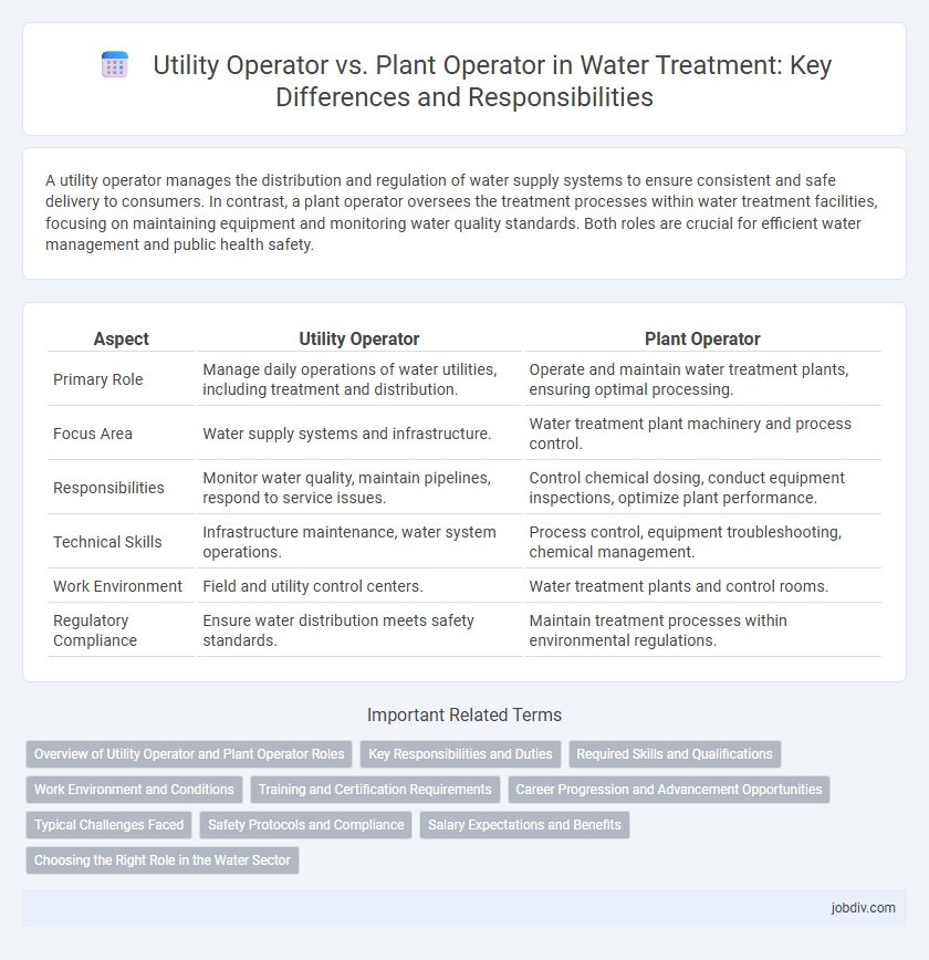 Utility Operator vs. Plant Operator in Water Treatment: Key Differences and Responsibilities