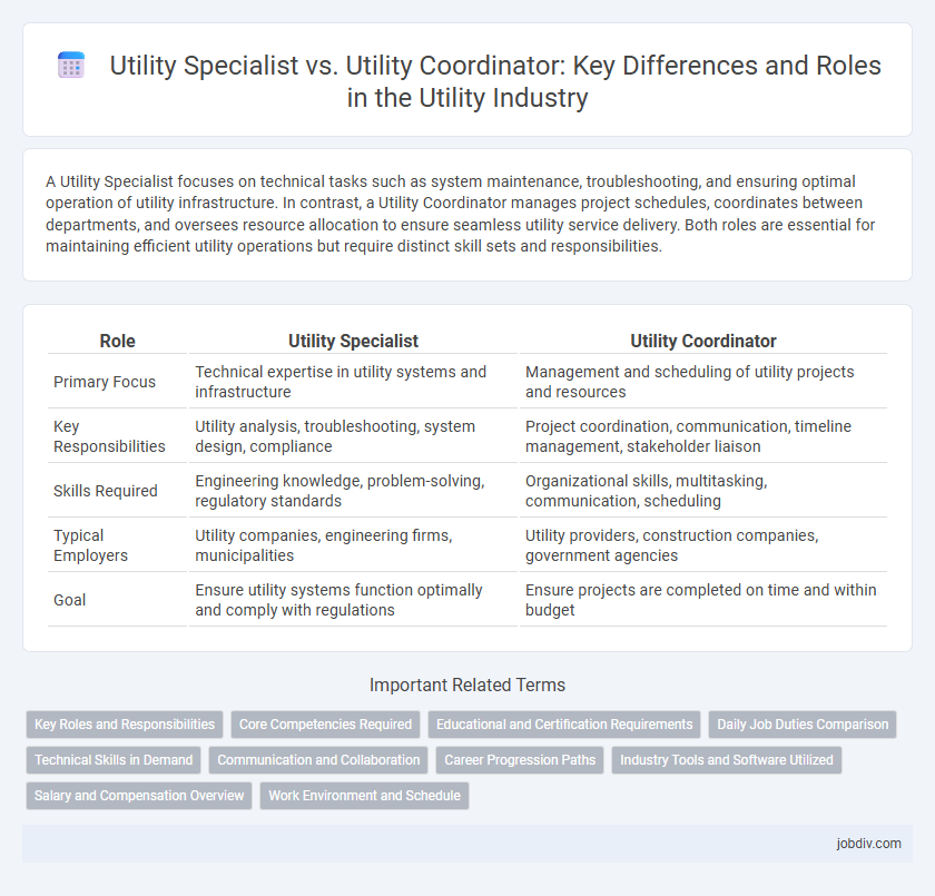 Utility Specialist vs. Utility Coordinator: Key Differences and Roles in the Utility Industry