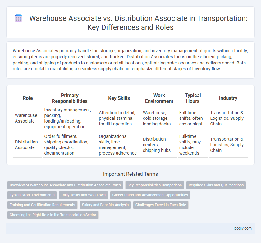 Warehouse Associate vs. Distribution Associate in Transportation: Key Differences and Roles