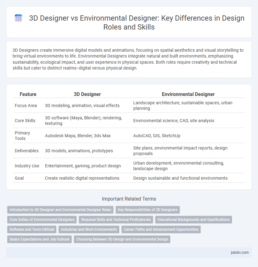 3D Designer vs Environmental Designer: Key Differences in Design Roles and Skills
