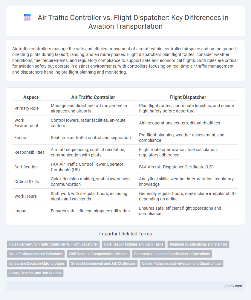 Air Traffic Controller vs. Flight Dispatcher: Key Differences in Aviation Transportation