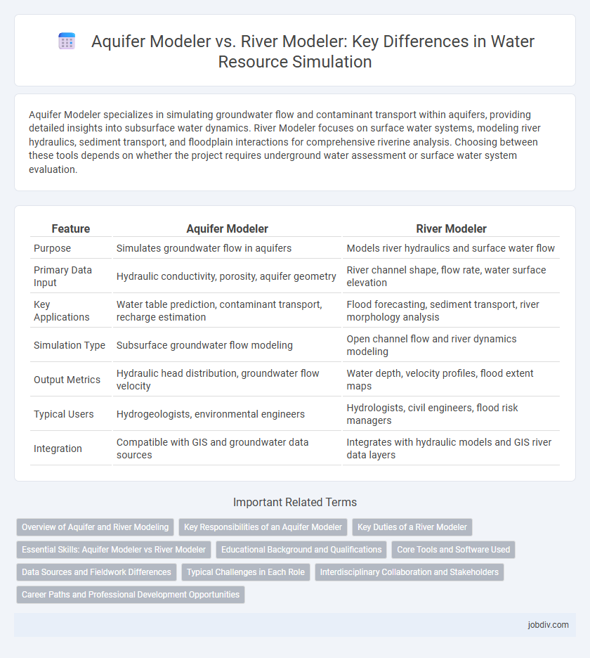 Aquifer Modeler vs. River Modeler: Key Differences in Water Resource Simulation