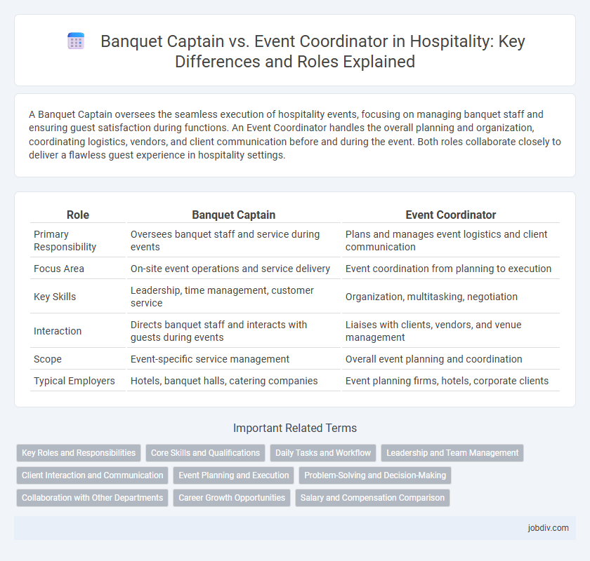 Banquet Captain vs. Event Coordinator in Hospitality: Key Differences and Roles Explained