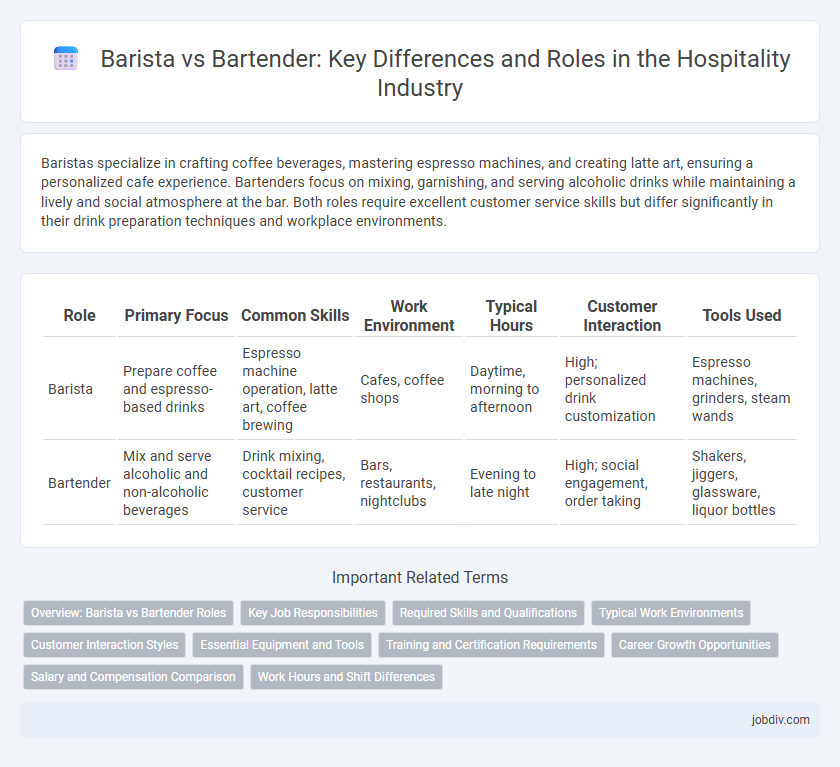 Barista vs Bartender: Key Differences and Roles in the Hospitality Industry