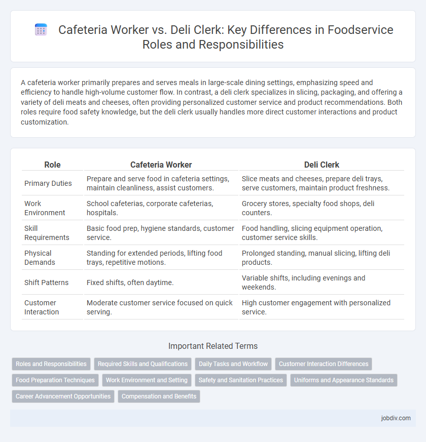 Cafeteria Worker vs. Deli Clerk: Key Differences in Foodservice Roles and Responsibilities