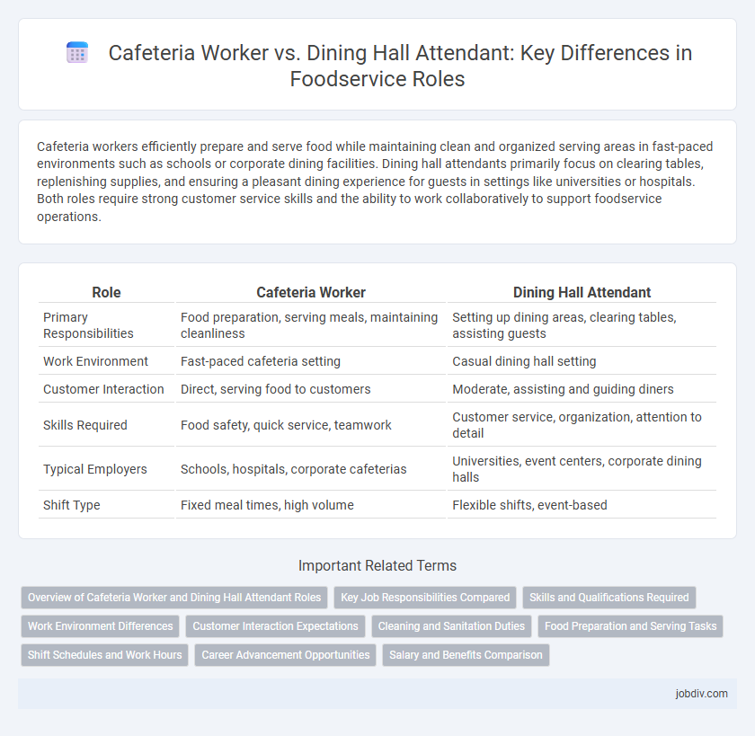 Cafeteria Worker vs. Dining Hall Attendant: Key Differences in Foodservice Roles