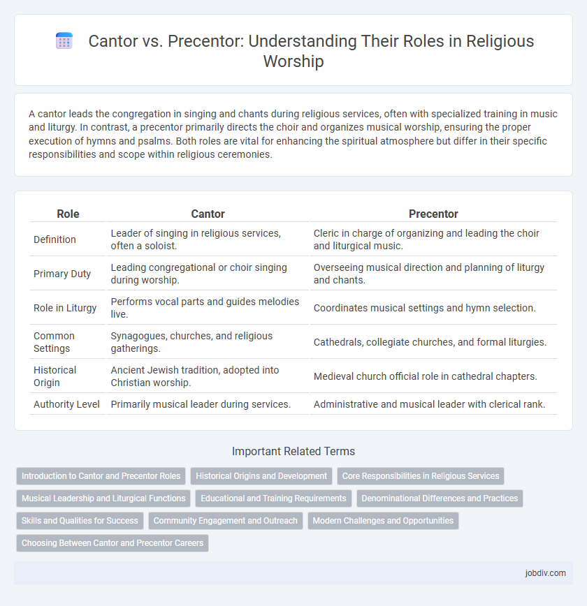 Cantor vs. Precentor: Understanding Their Roles in Religious Worship