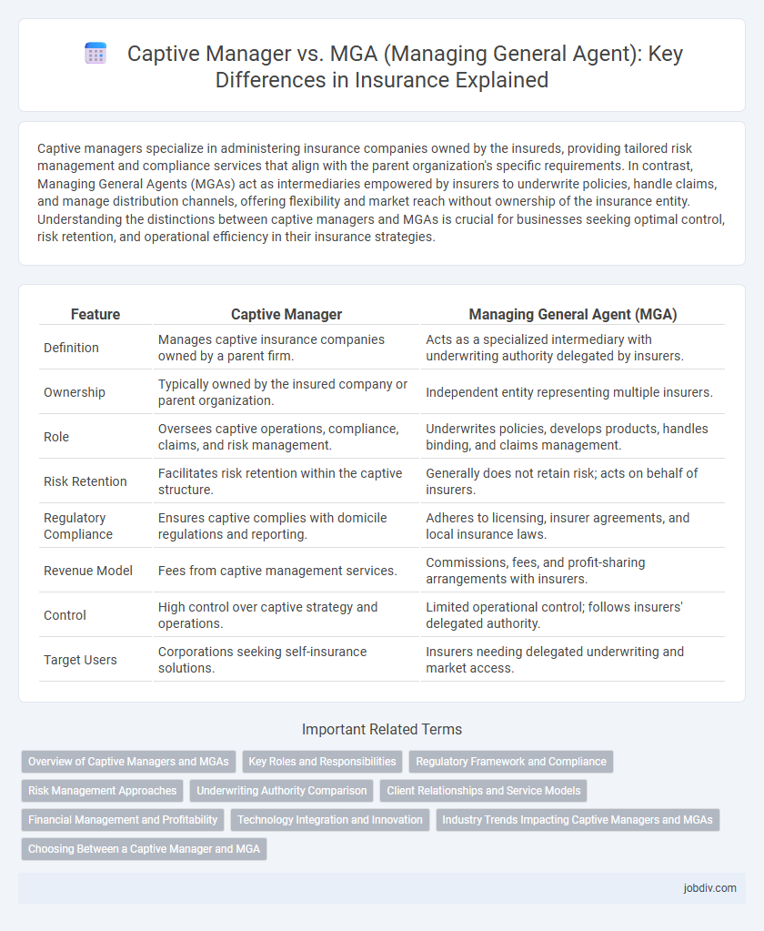Captive Manager vs. MGA (Managing General Agent): Key Differences in Insurance Explained